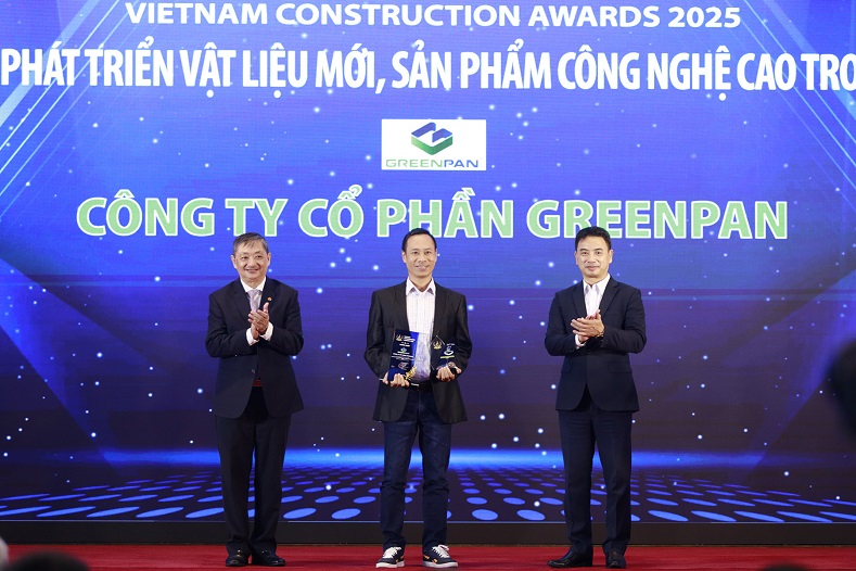 Greenpan được vinh danh là “doanh nghiệp tiên phong phát triển vật liệu mới, sản phẩm công nghệ cao trong lĩnh vực xây dựng” tại Vietnam Construction Awards 2025